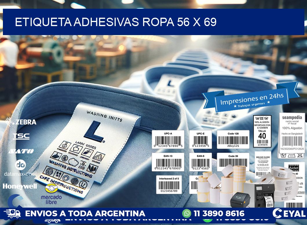 ETIQUETA ADHESIVAS ROPA 56 x 69