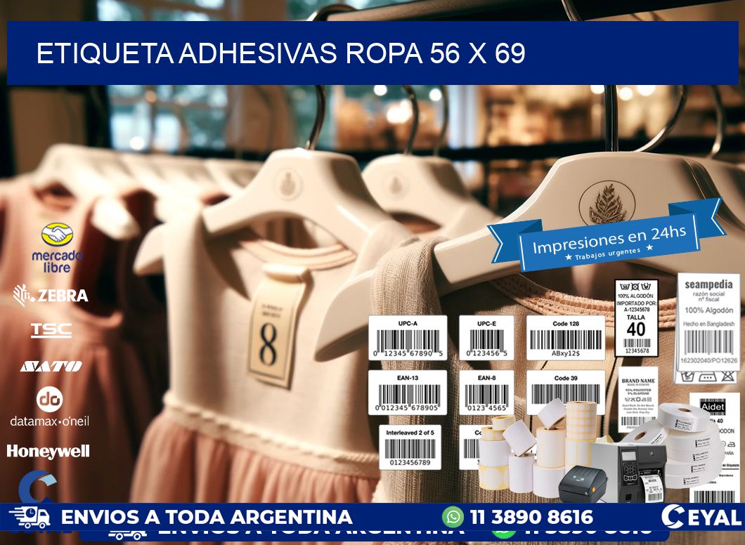 ETIQUETA ADHESIVAS ROPA 56 x 69