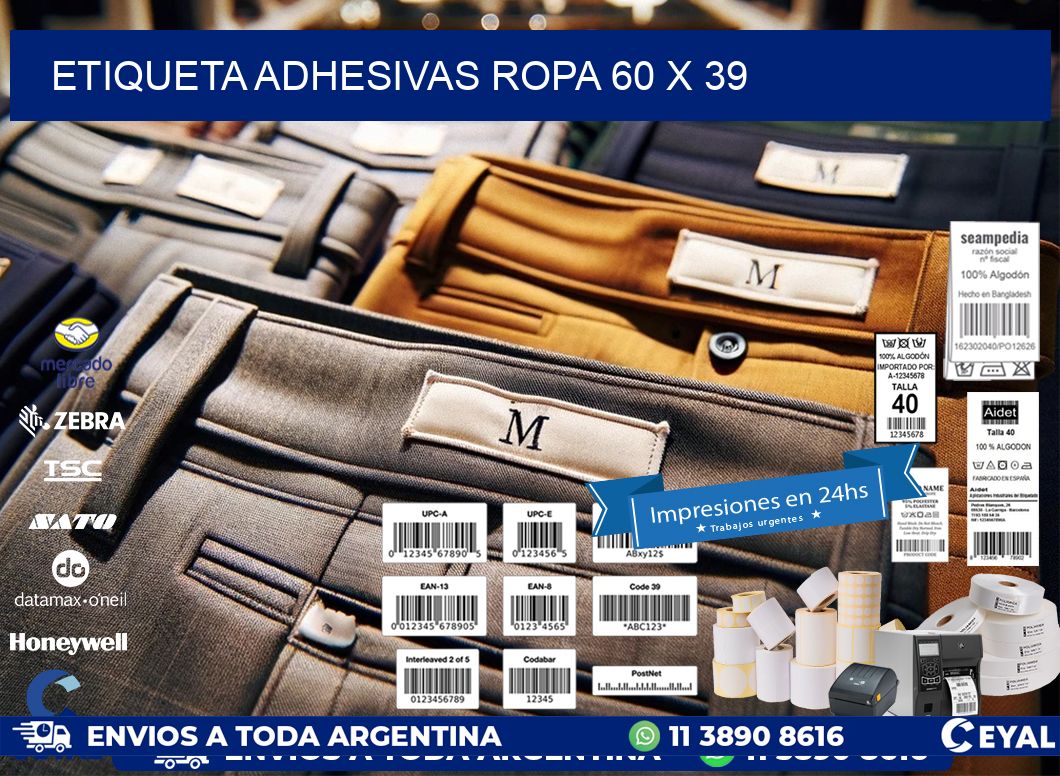 ETIQUETA ADHESIVAS ROPA 60 x 39
