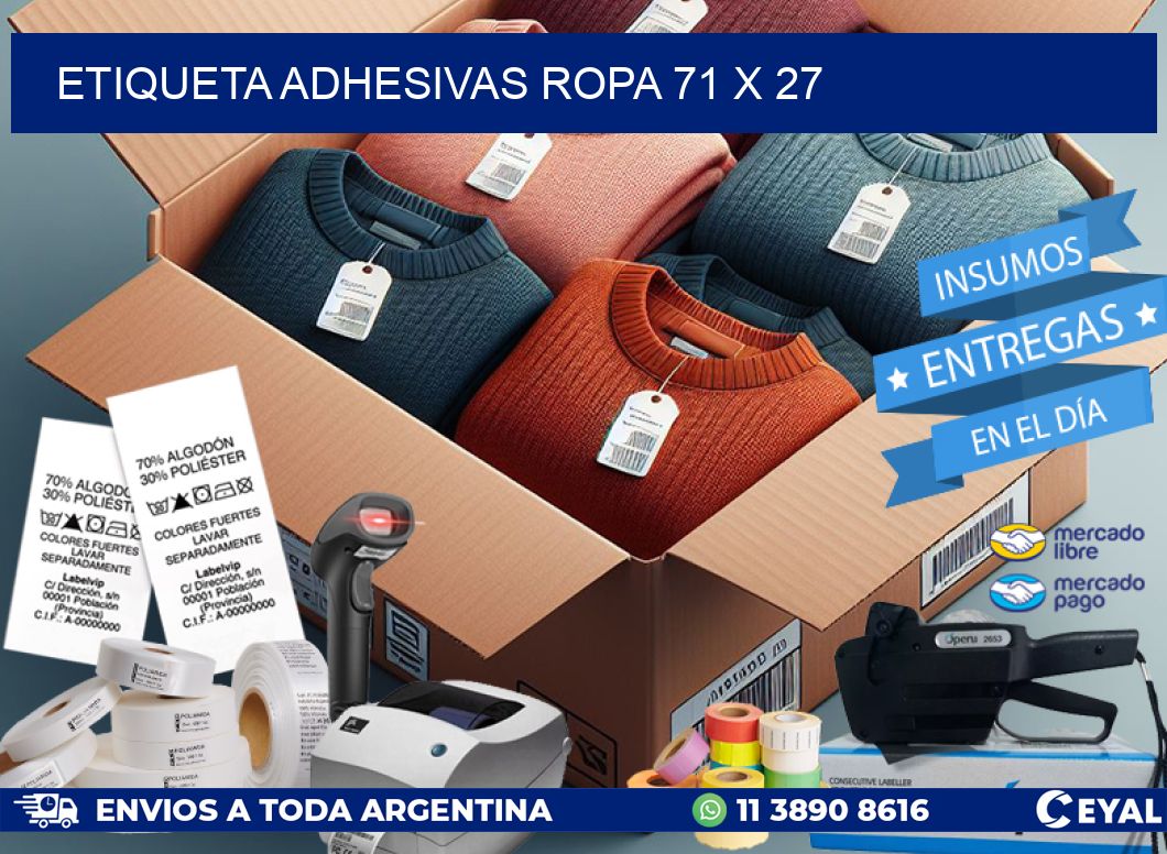 ETIQUETA ADHESIVAS ROPA 71 x 27
