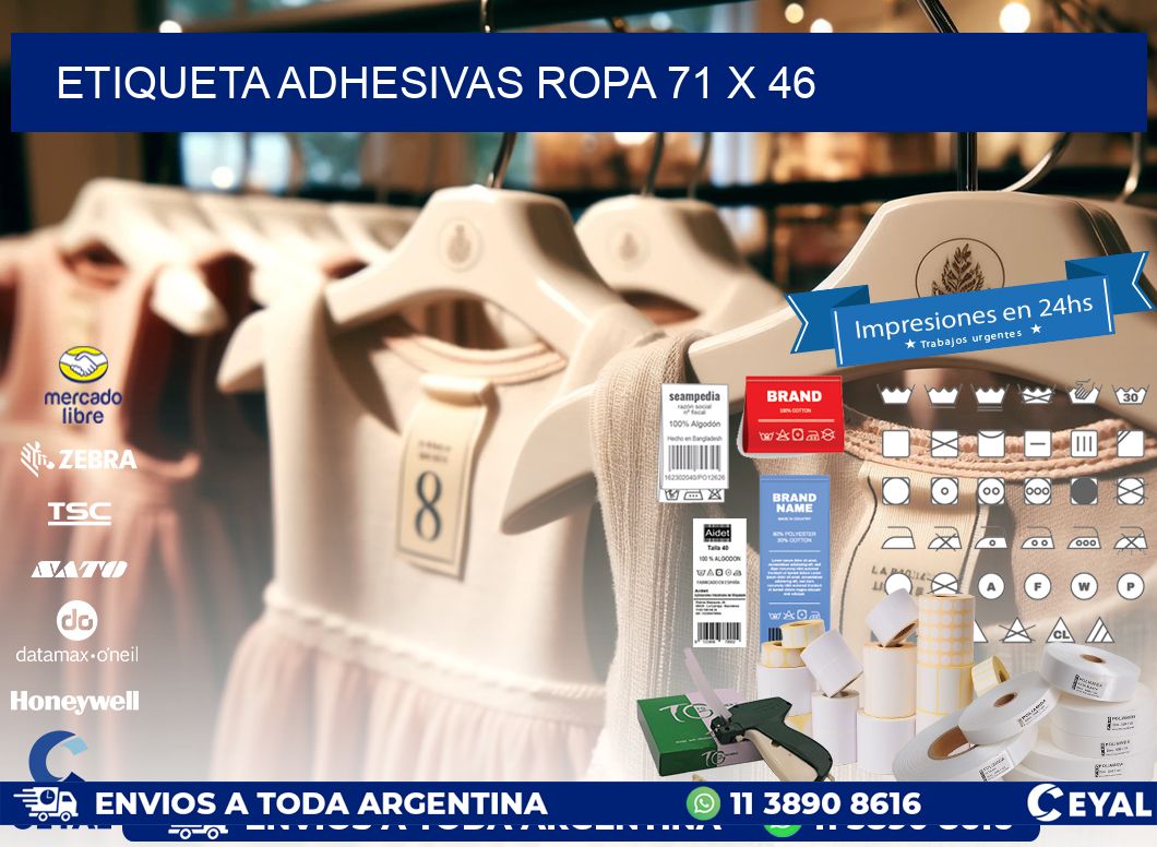ETIQUETA ADHESIVAS ROPA 71 x 46