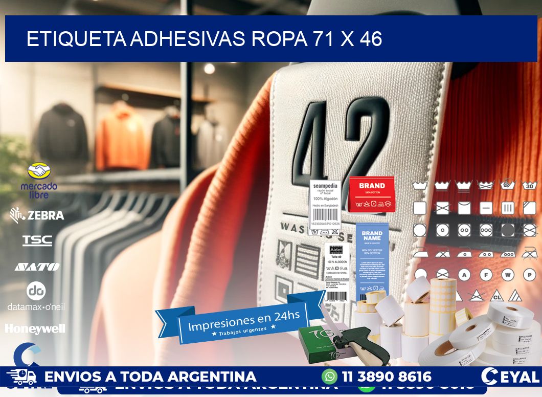 ETIQUETA ADHESIVAS ROPA 71 x 46
