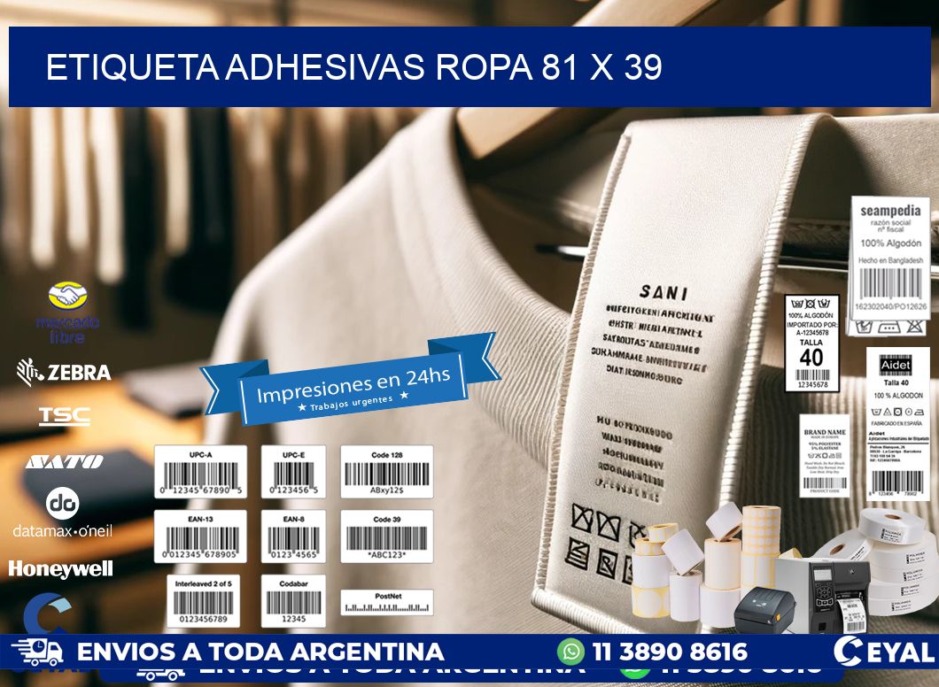 ETIQUETA ADHESIVAS ROPA 81 x 39