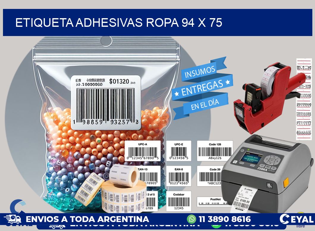 ETIQUETA ADHESIVAS ROPA 94 x 75