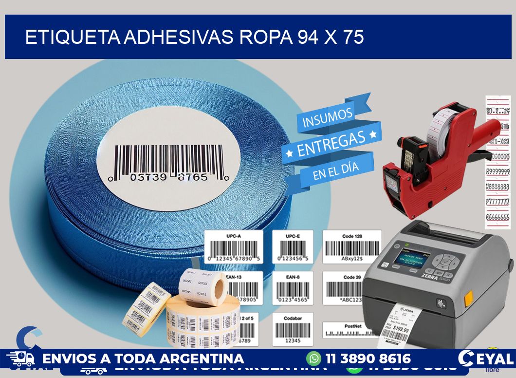 ETIQUETA ADHESIVAS ROPA 94 x 75