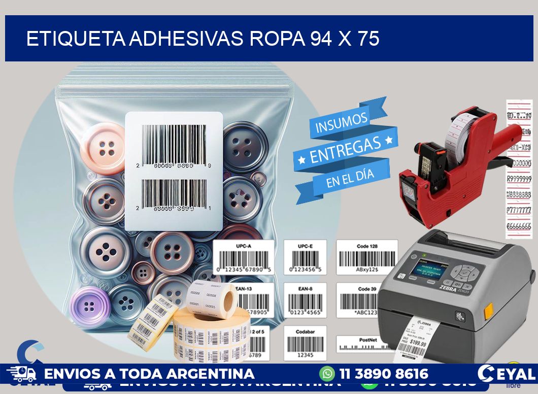 ETIQUETA ADHESIVAS ROPA 94 x 75