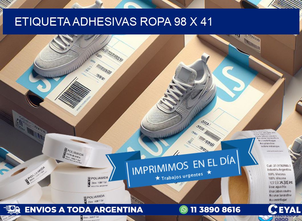 ETIQUETA ADHESIVAS ROPA 98 x 41