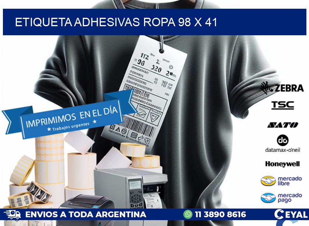 ETIQUETA ADHESIVAS ROPA 98 x 41
