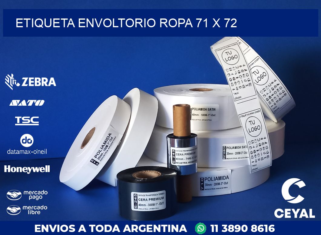 ETIQUETA ENVOLTORIO ROPA 71 x 72