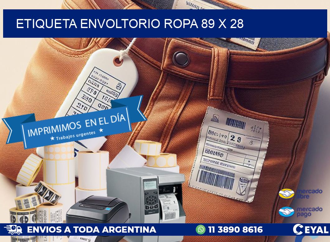 ETIQUETA ENVOLTORIO ROPA 89 x 28