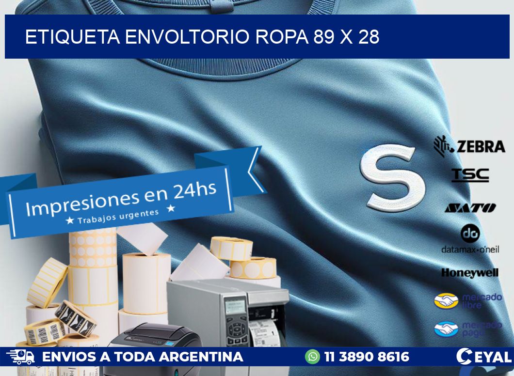 ETIQUETA ENVOLTORIO ROPA 89 x 28