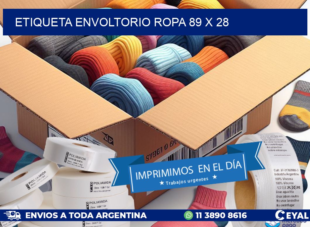 ETIQUETA ENVOLTORIO ROPA 89 x 28