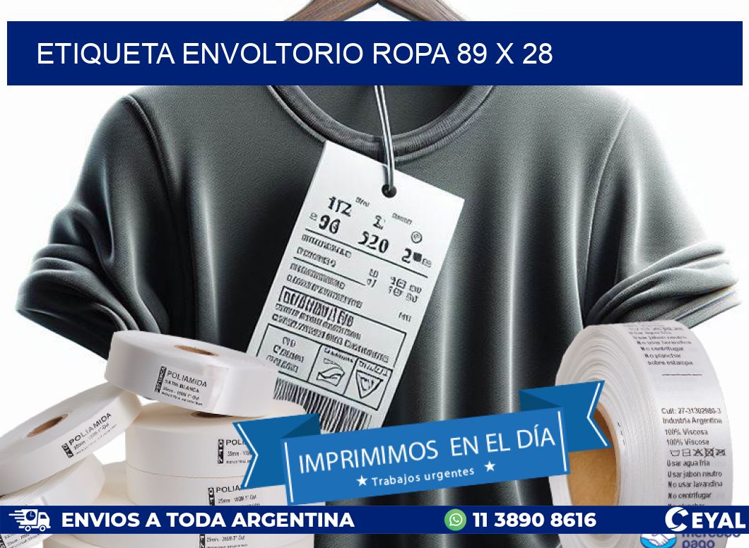 ETIQUETA ENVOLTORIO ROPA 89 x 28