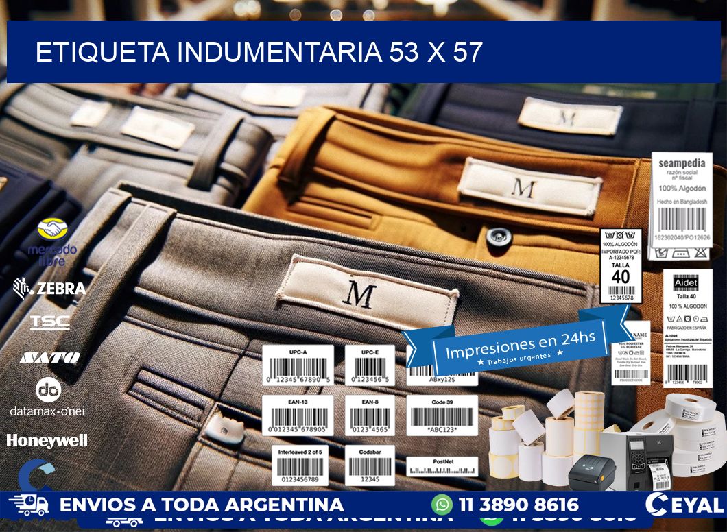 ETIQUETA INDUMENTARIA 53 x 57