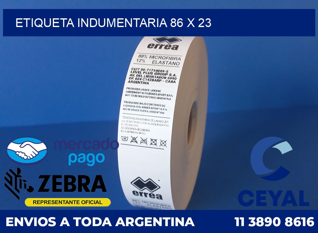 ETIQUETA INDUMENTARIA 86 x 23