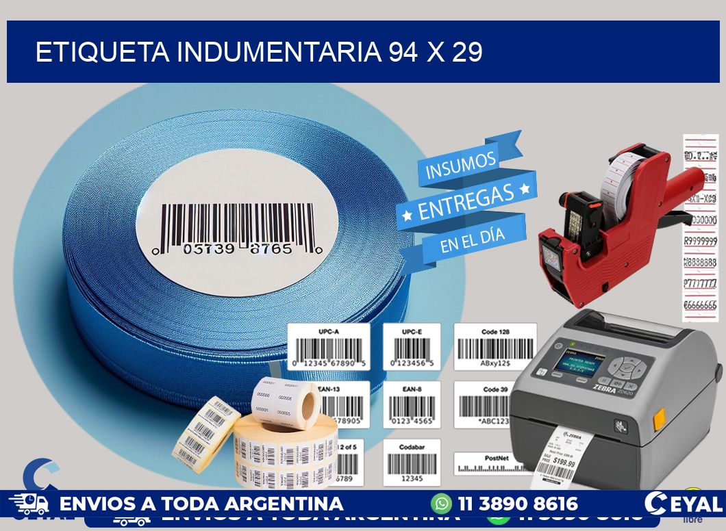 ETIQUETA INDUMENTARIA 94 x 29