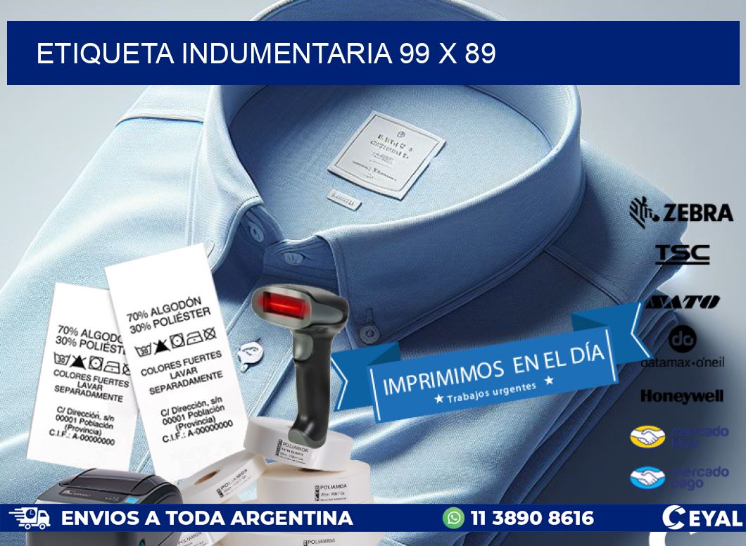 ETIQUETA INDUMENTARIA 99 x 89