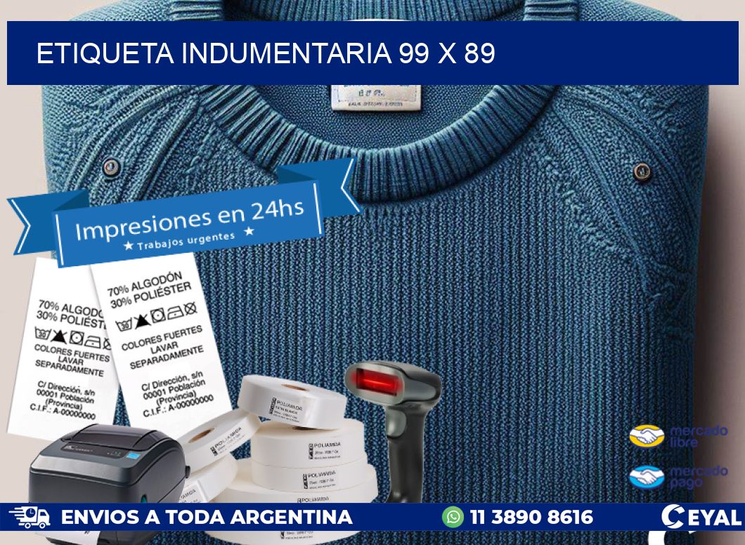 ETIQUETA INDUMENTARIA 99 x 89