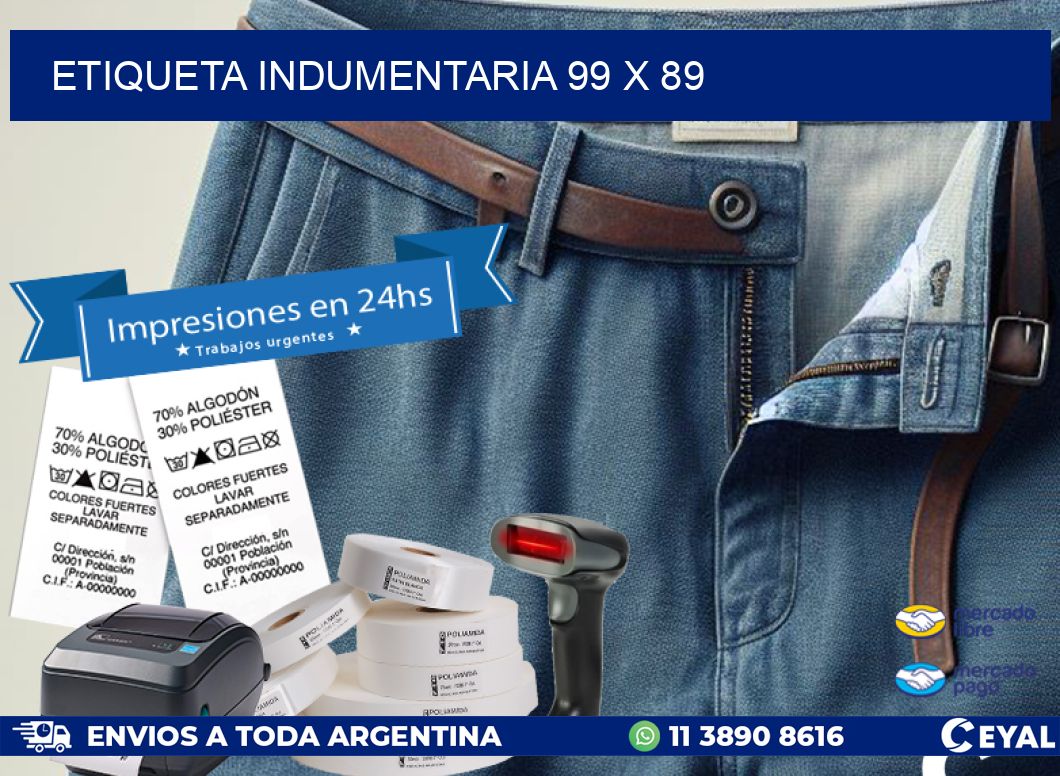 ETIQUETA INDUMENTARIA 99 x 89