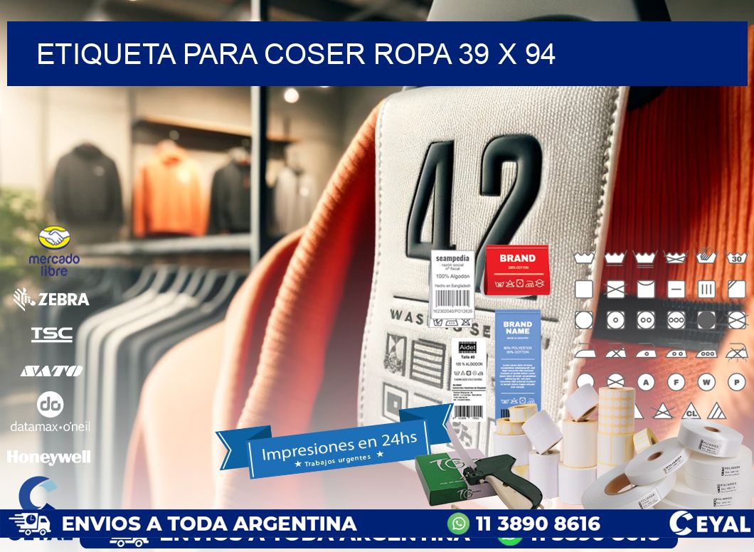 ETIQUETA PARA COSER ROPA 39 x 94