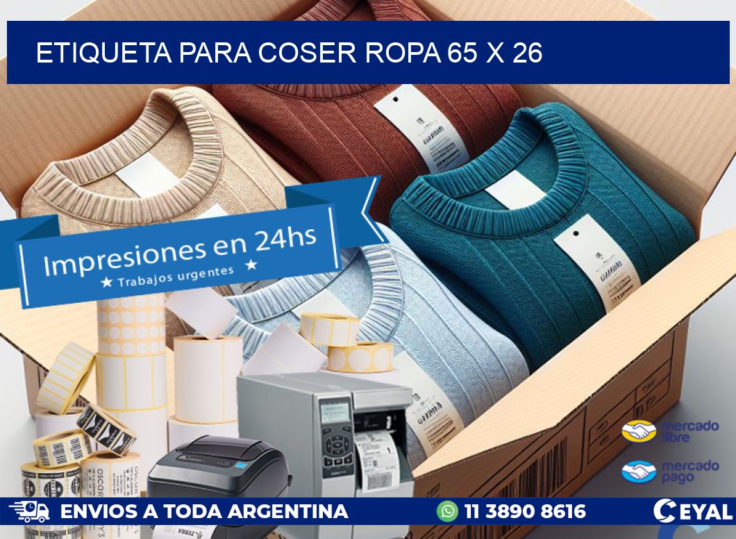ETIQUETA PARA COSER ROPA 65 x 26