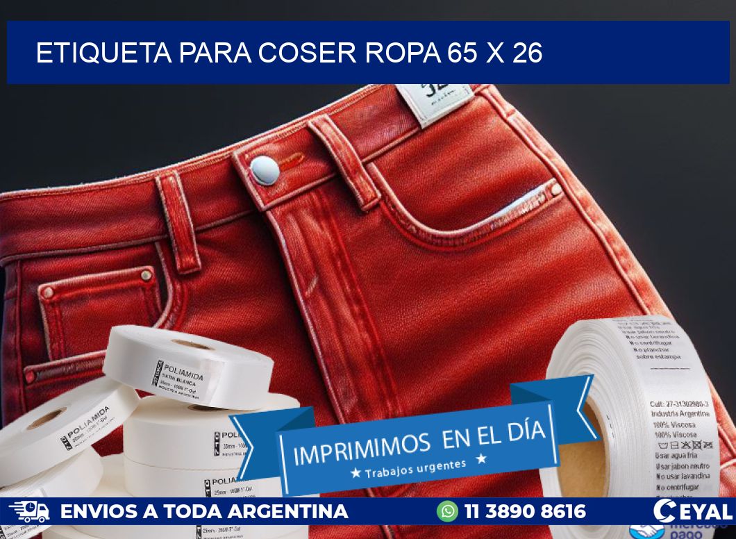 ETIQUETA PARA COSER ROPA 65 x 26