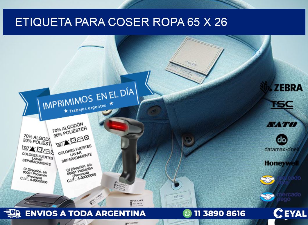 ETIQUETA PARA COSER ROPA 65 x 26