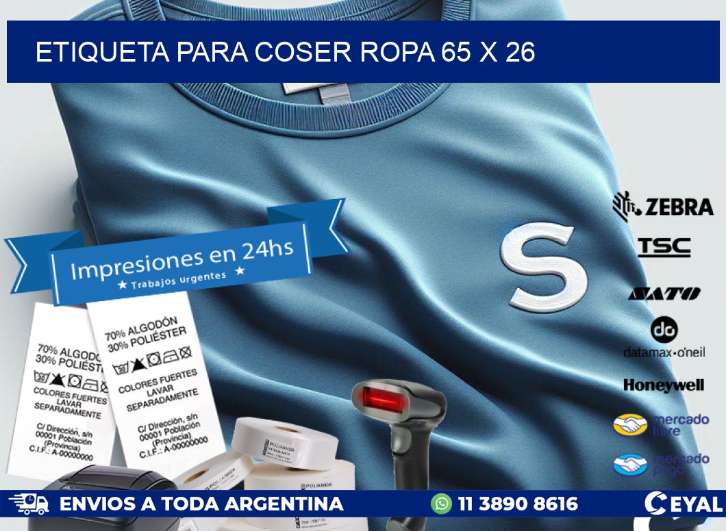 ETIQUETA PARA COSER ROPA 65 x 26
