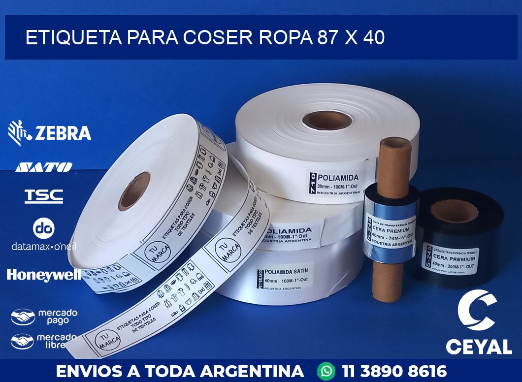 ETIQUETA PARA COSER ROPA 87 x 40