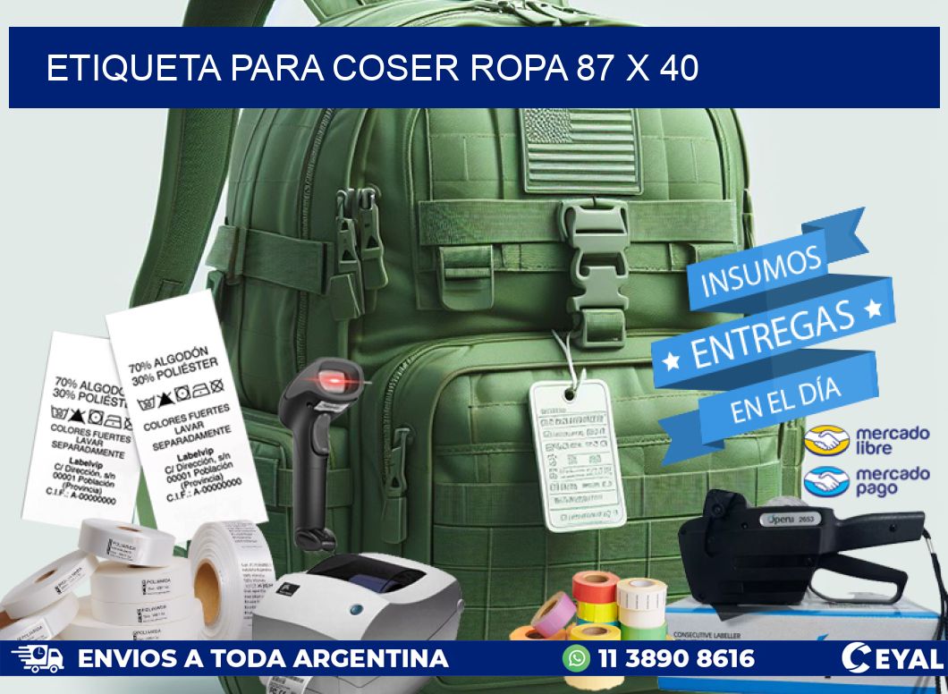 ETIQUETA PARA COSER ROPA 87 x 40