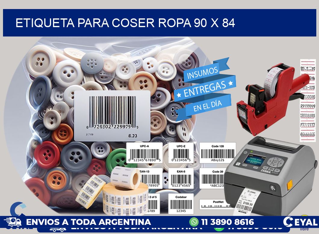 ETIQUETA PARA COSER ROPA 90 x 84