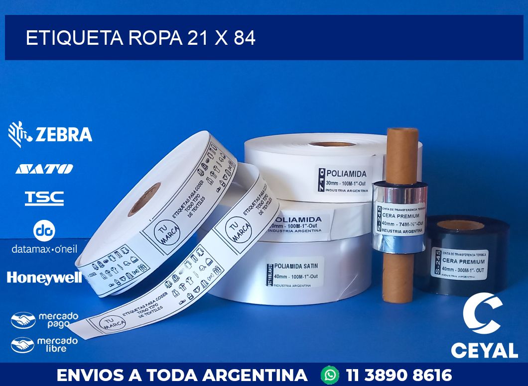 ETIQUETA ROPA 21 x 84