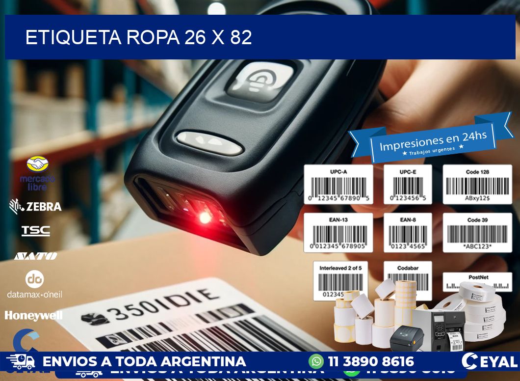 ETIQUETA ROPA 26 x 82