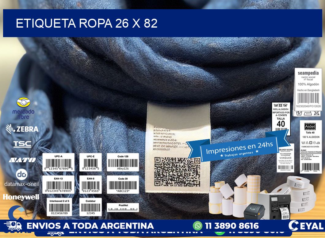 ETIQUETA ROPA 26 x 82