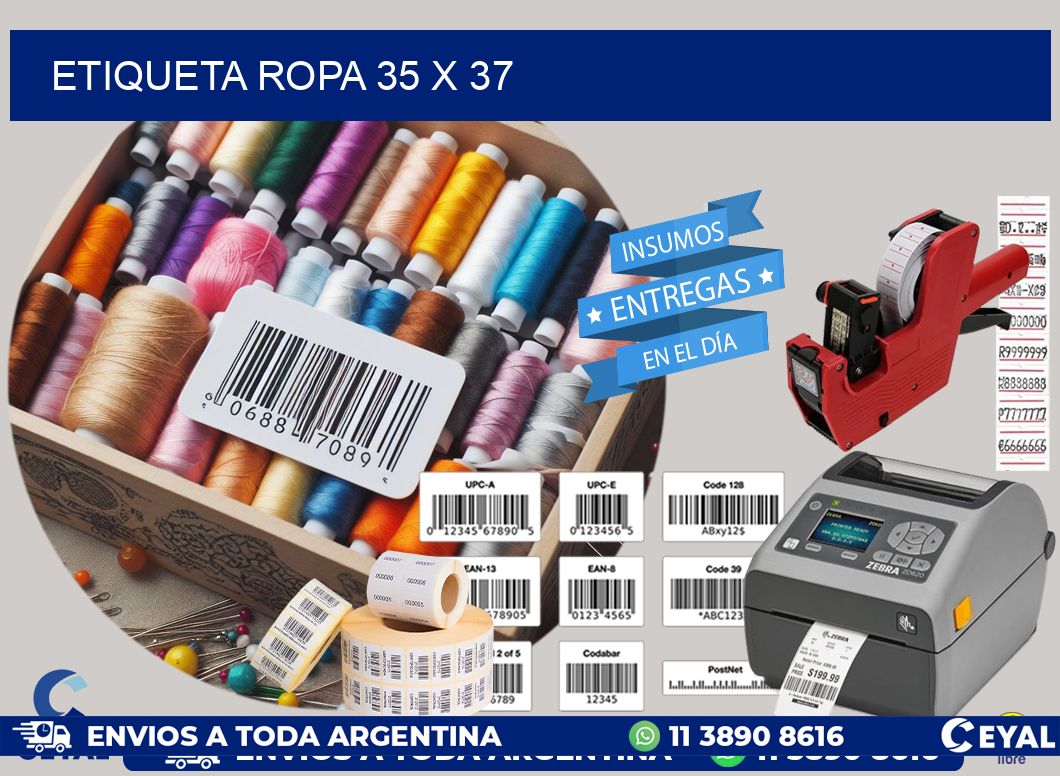 ETIQUETA ROPA 35 x 37