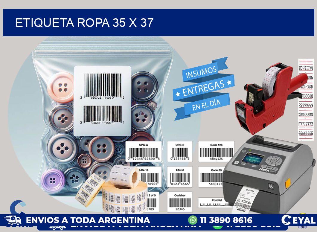 ETIQUETA ROPA 35 x 37