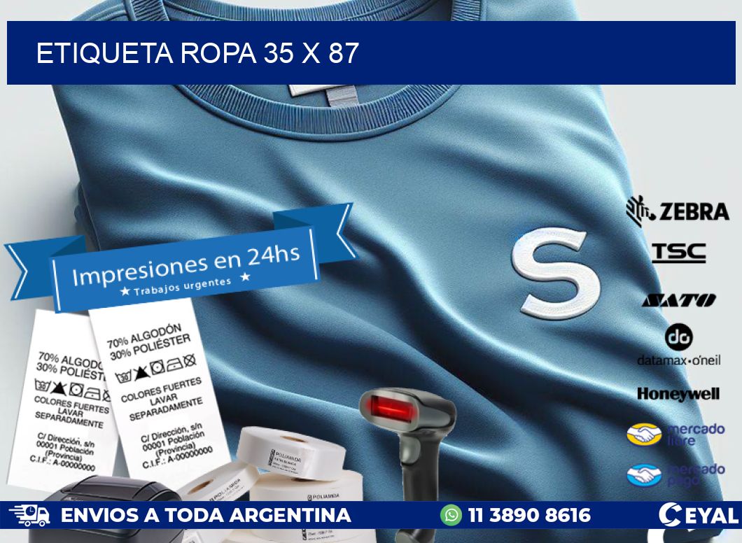 ETIQUETA ROPA 35 x 87