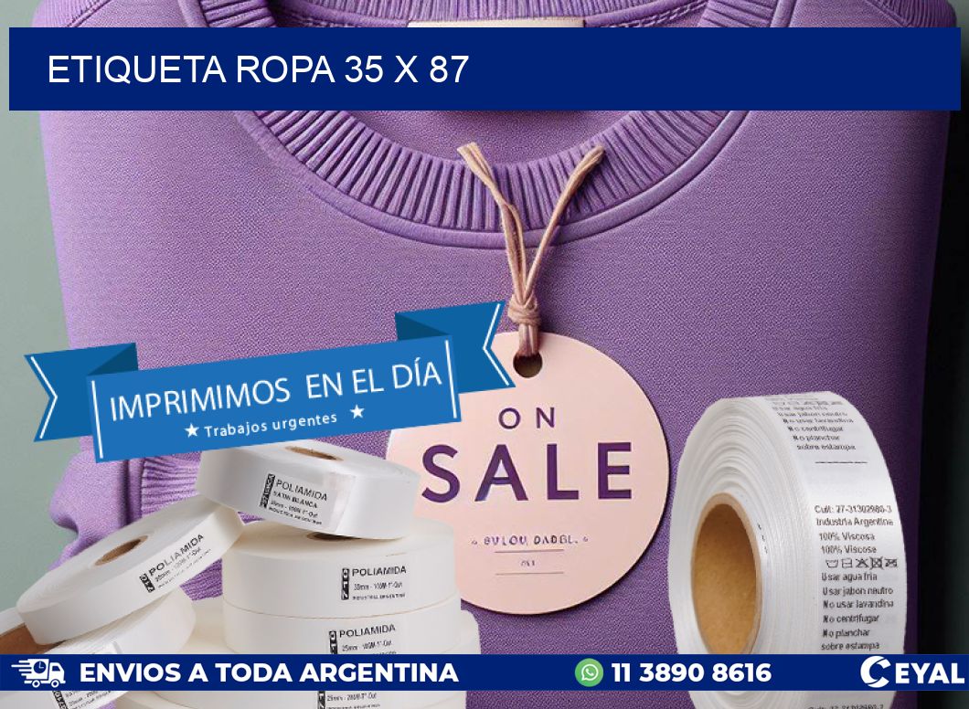 ETIQUETA ROPA 35 x 87
