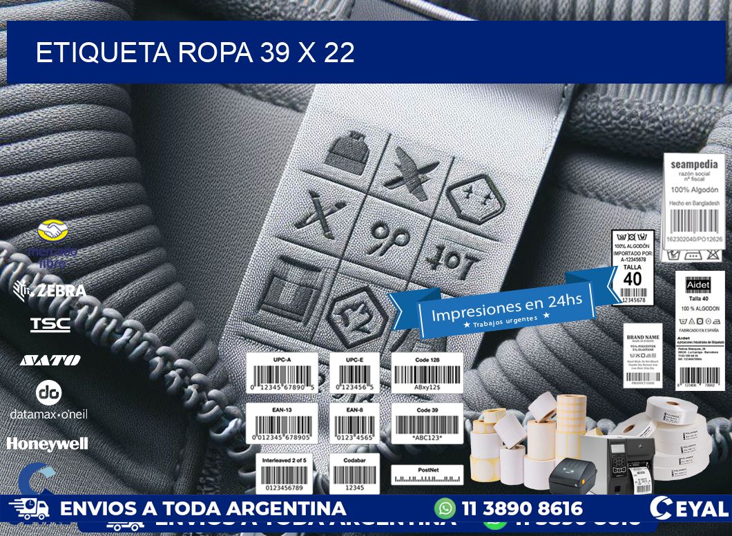 ETIQUETA ROPA 39 x 22