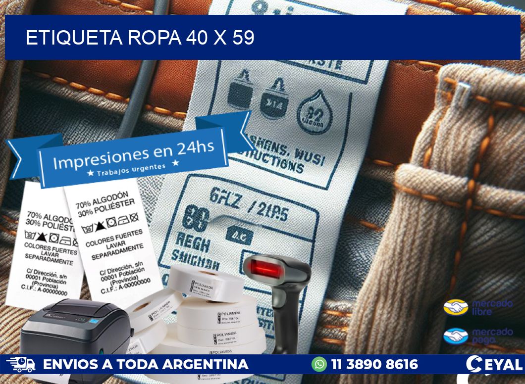 ETIQUETA ROPA 40 x 59