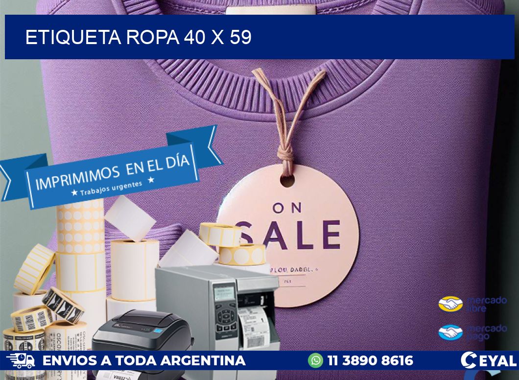 ETIQUETA ROPA 40 x 59