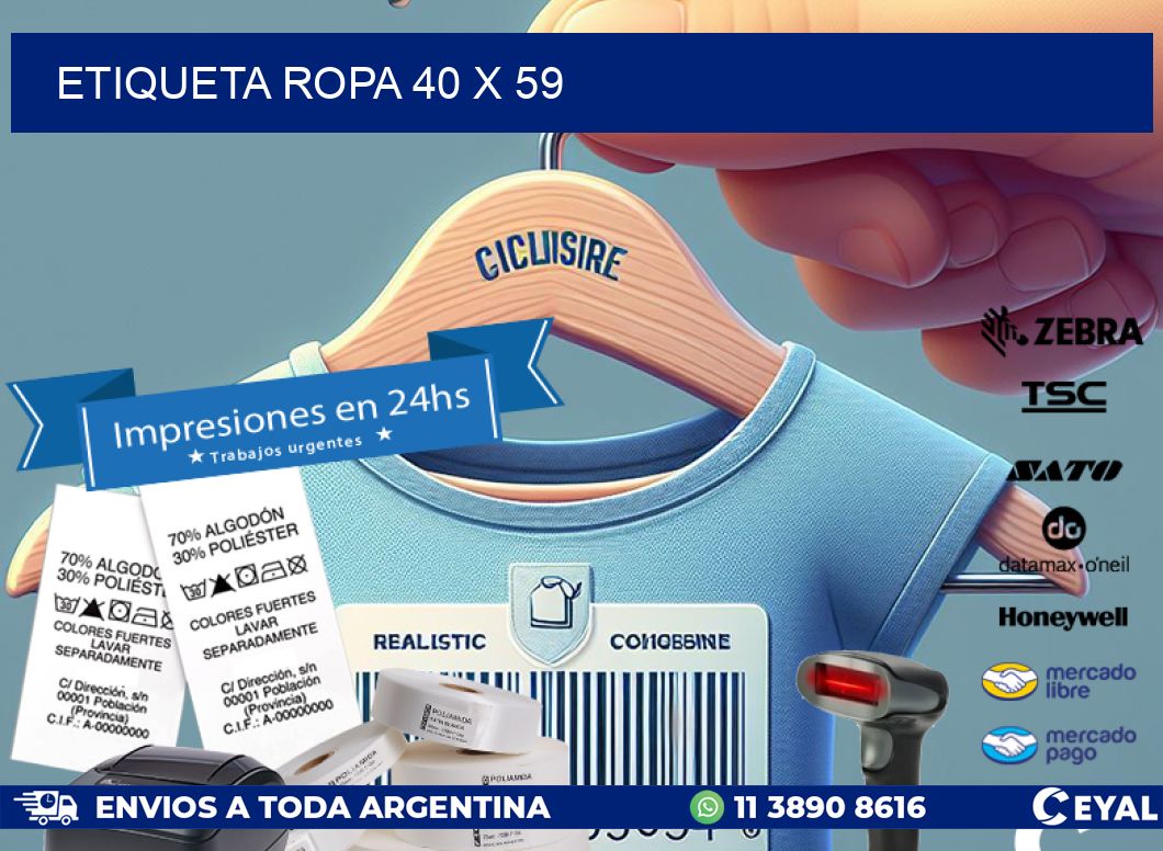 ETIQUETA ROPA 40 x 59