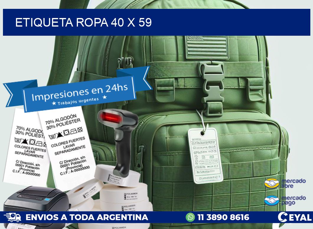 ETIQUETA ROPA 40 x 59