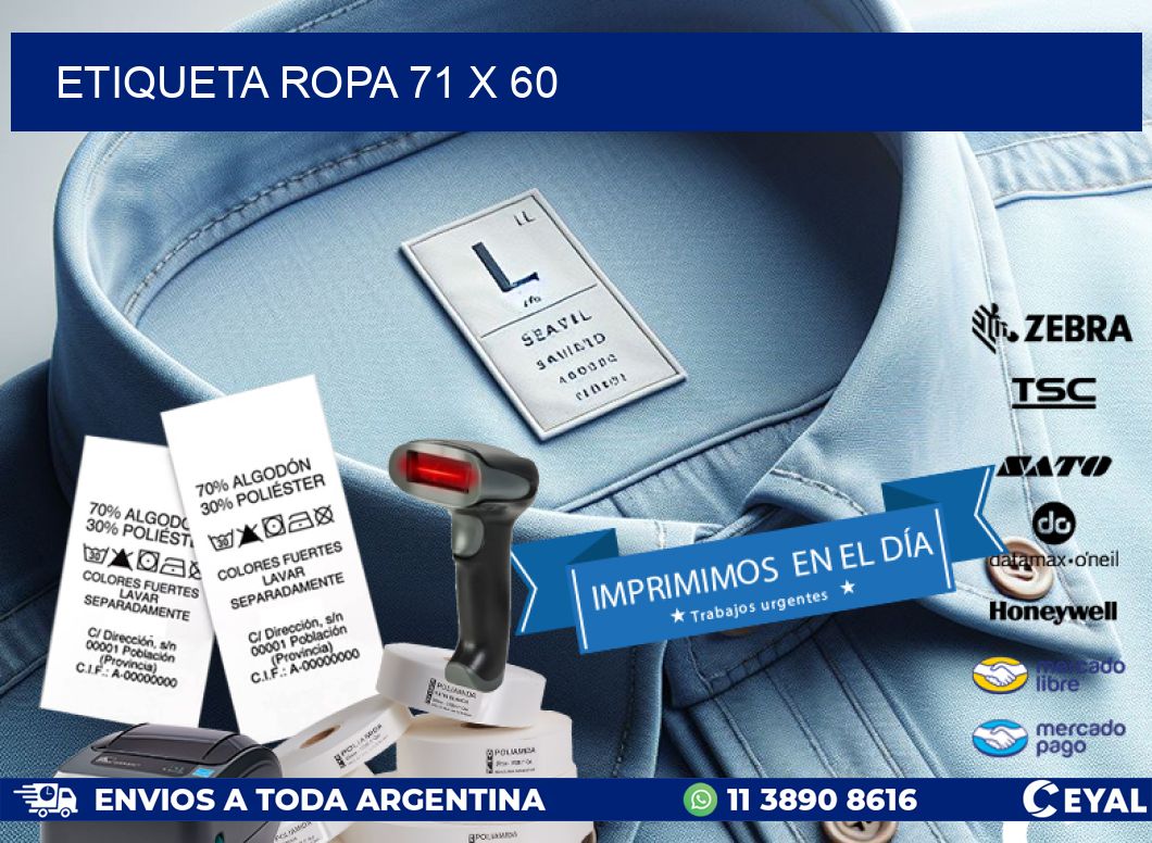 ETIQUETA ROPA 71 x 60