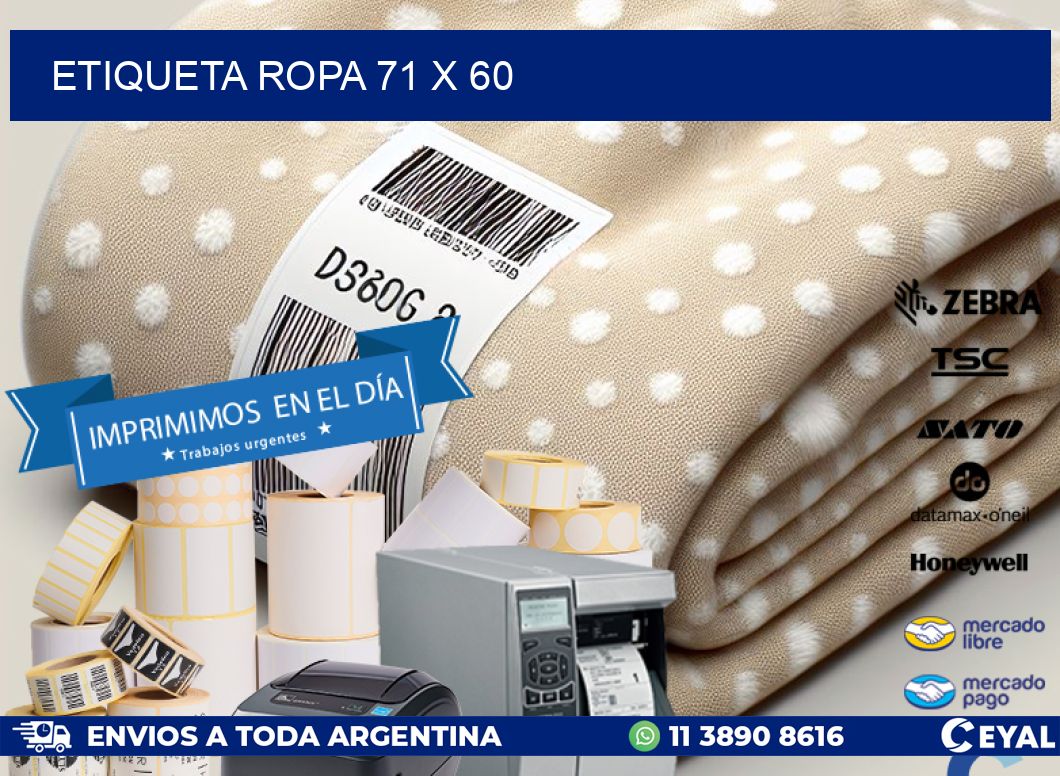 ETIQUETA ROPA 71 x 60