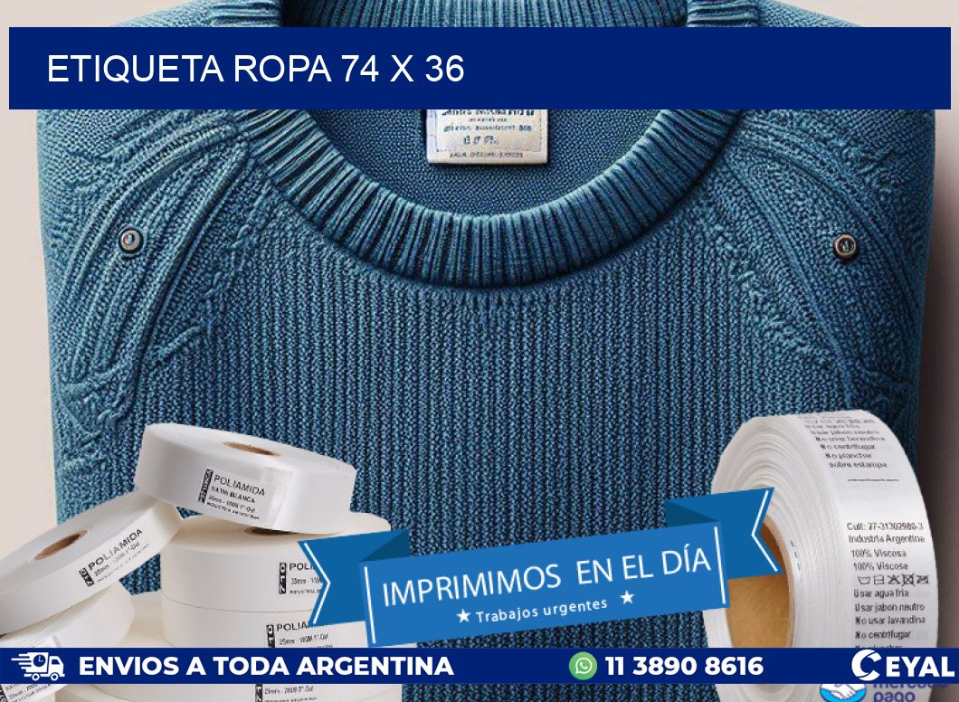 ETIQUETA ROPA 74 x 36