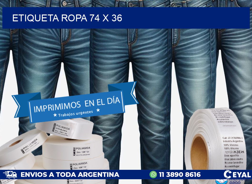 ETIQUETA ROPA 74 x 36