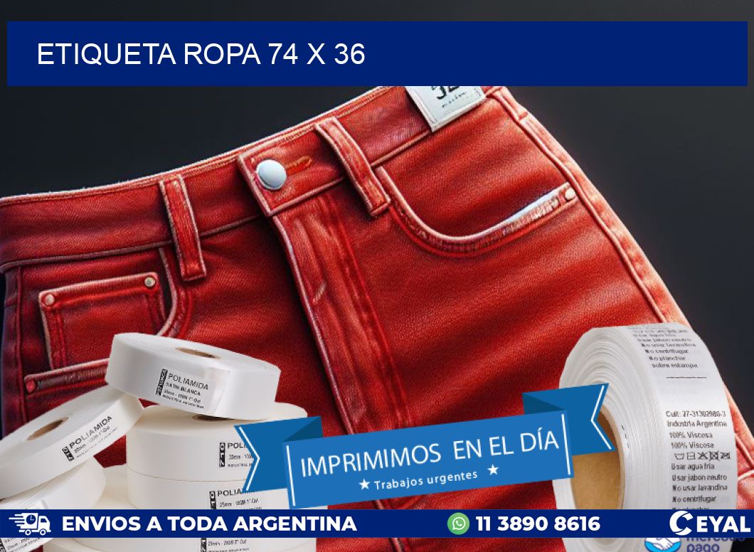 ETIQUETA ROPA 74 x 36