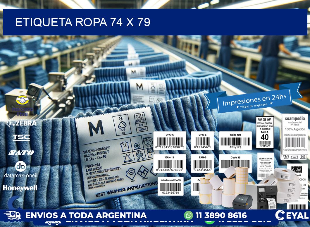 ETIQUETA ROPA 74 x 79