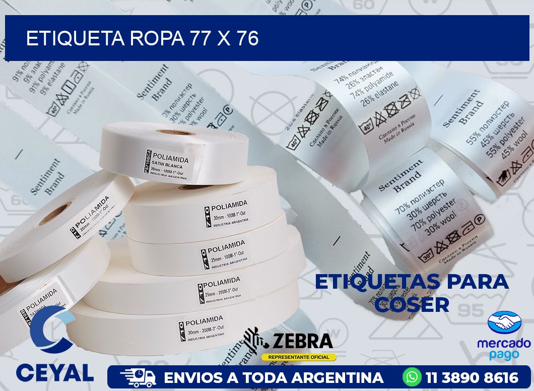 ETIQUETA ROPA 77 x 76